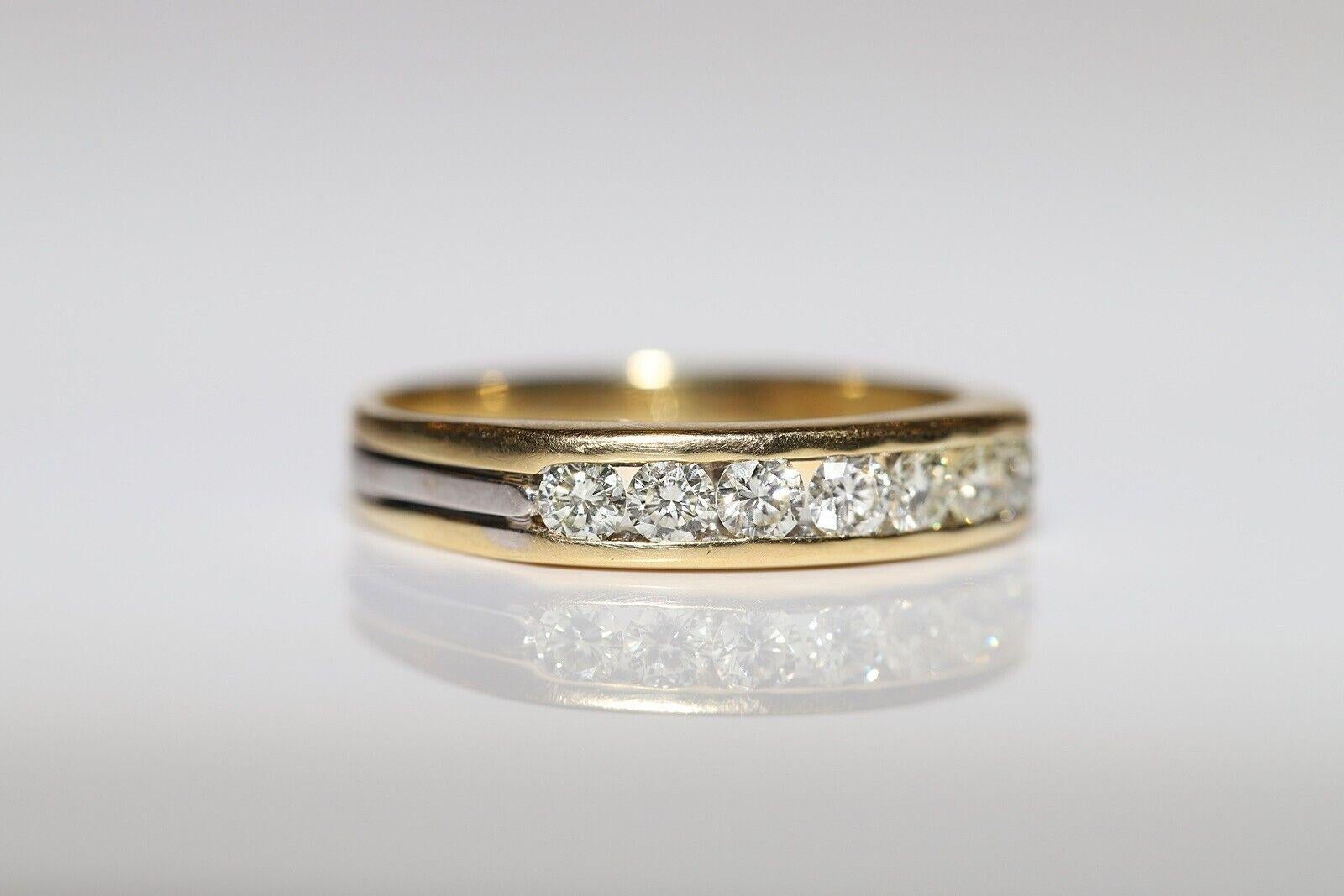 Anello a fascia decorato con diamanti naturali in oro 18 carati, CIRCA GLI ANNI 80 in vendita 6