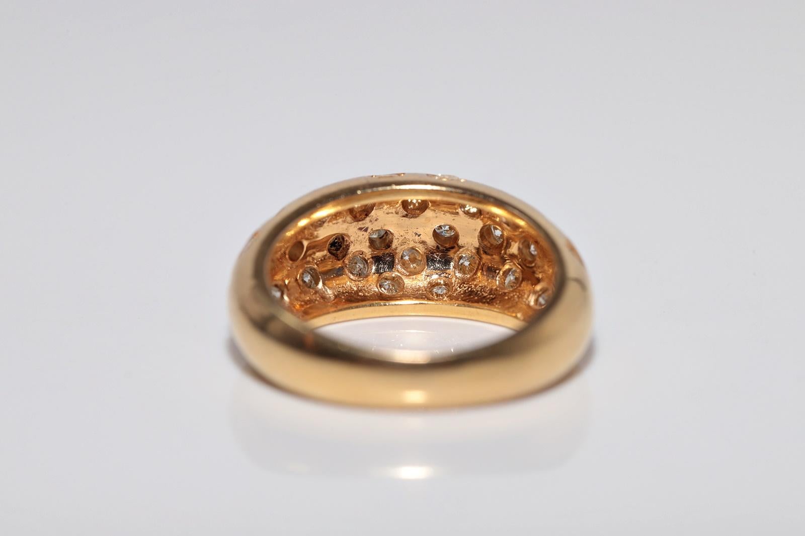 Anello a fascia decorato con diamanti naturali in oro 18 carati, CIRCA GLI ANNI 80 in vendita 6