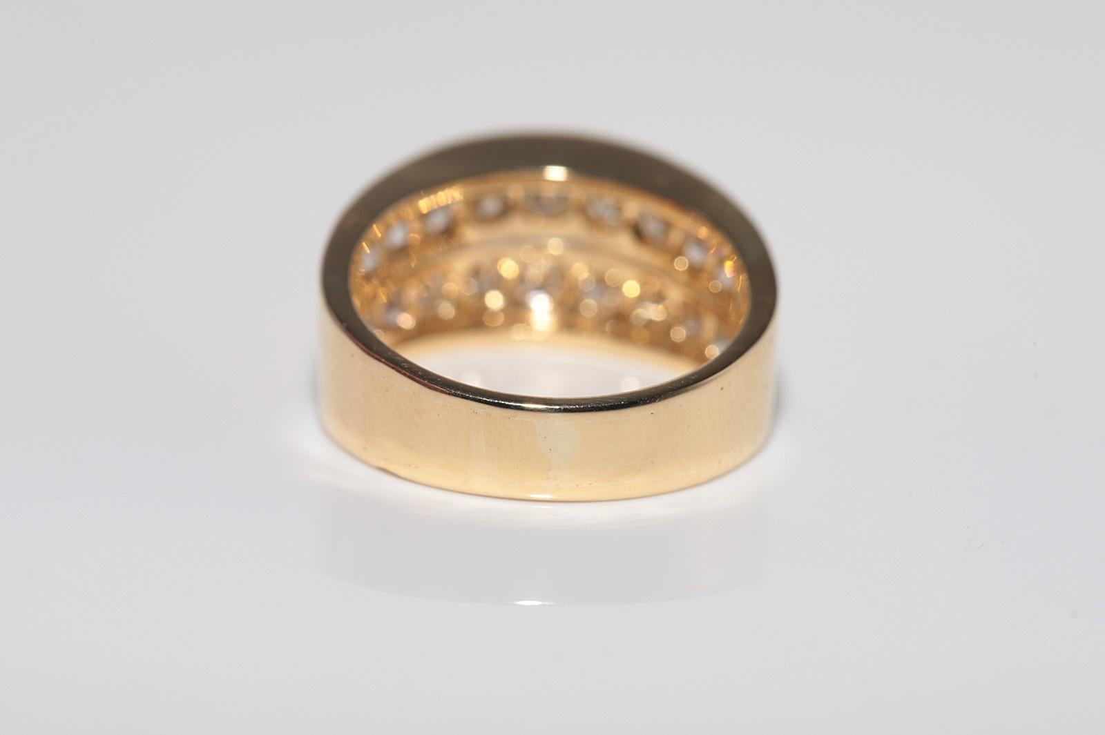 Anello a fascia decorato con diamanti naturali in oro 18 carati, CIRCA GLI ANNI 80 in vendita 7