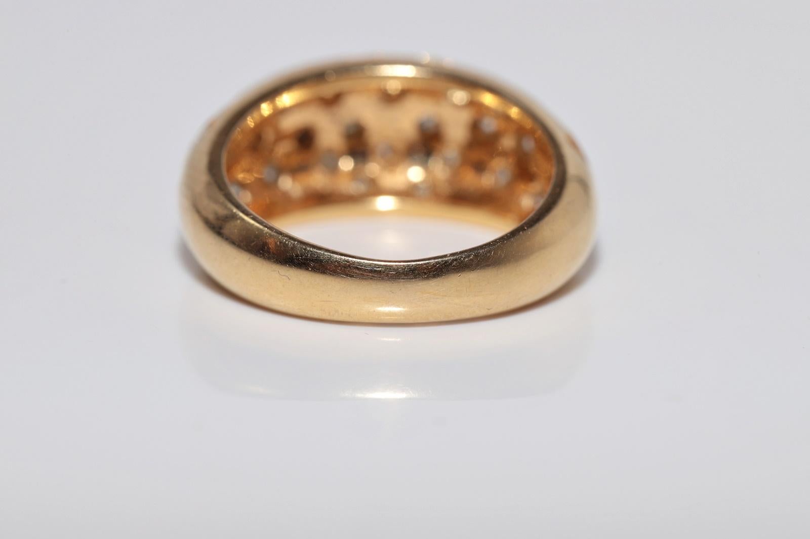 Anello a fascia decorato con diamanti naturali in oro 18 carati, CIRCA GLI ANNI 80 in vendita 7