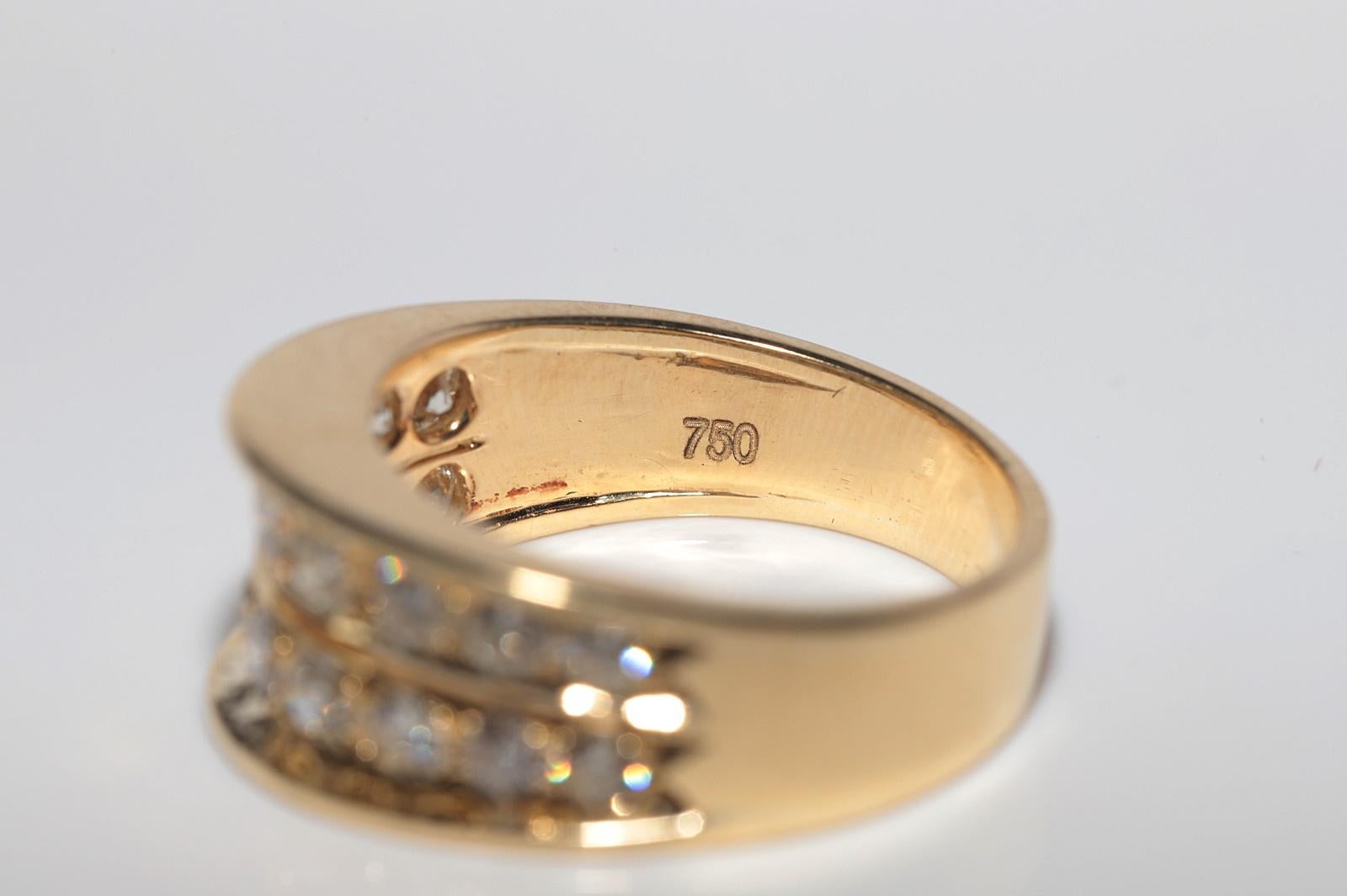 Anello a fascia decorato con diamanti naturali in oro 18 carati, CIRCA GLI ANNI 80 in vendita 8