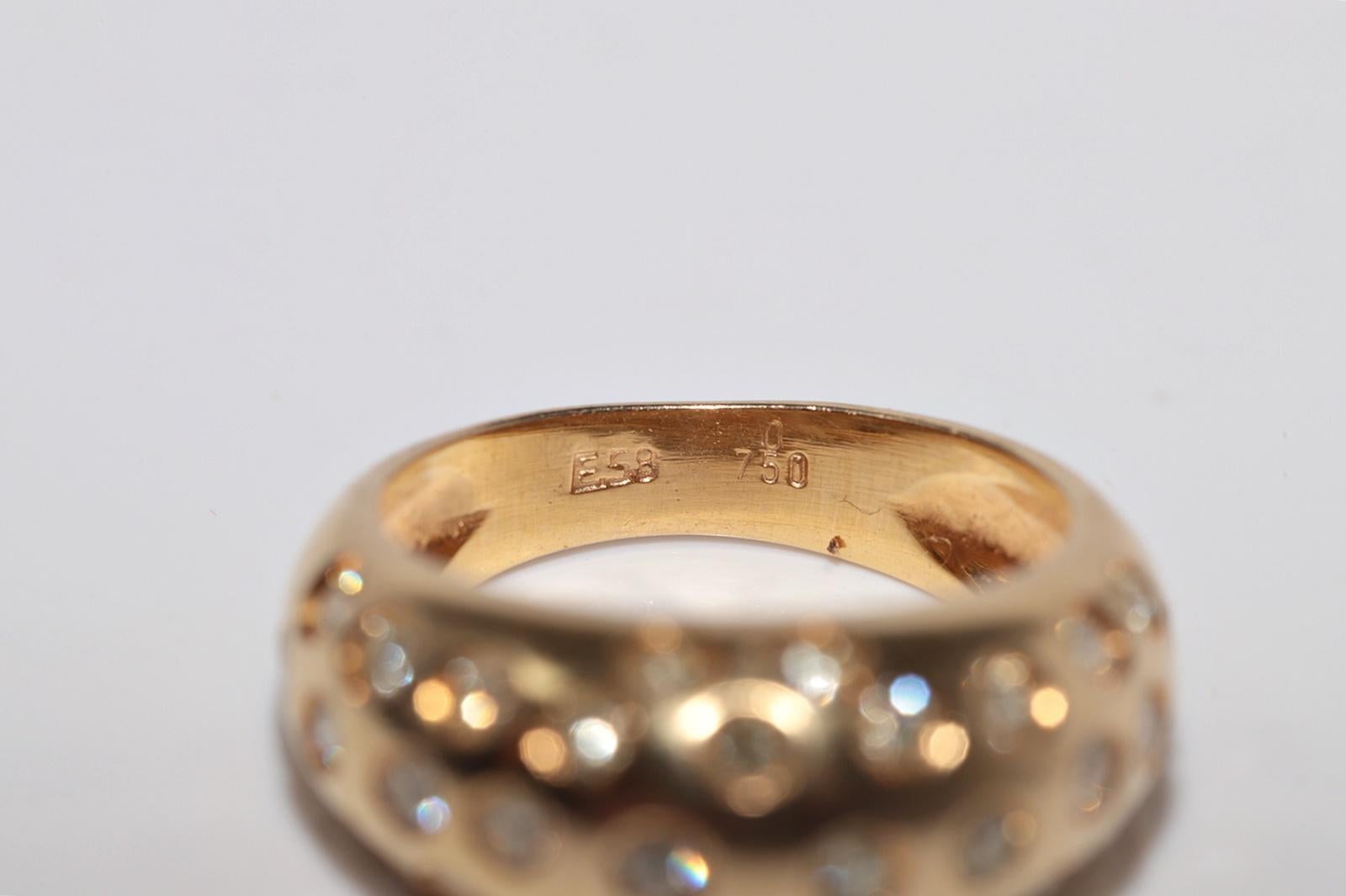 Anello a fascia decorato con diamanti naturali in oro 18 carati, CIRCA GLI ANNI 80 in vendita 8