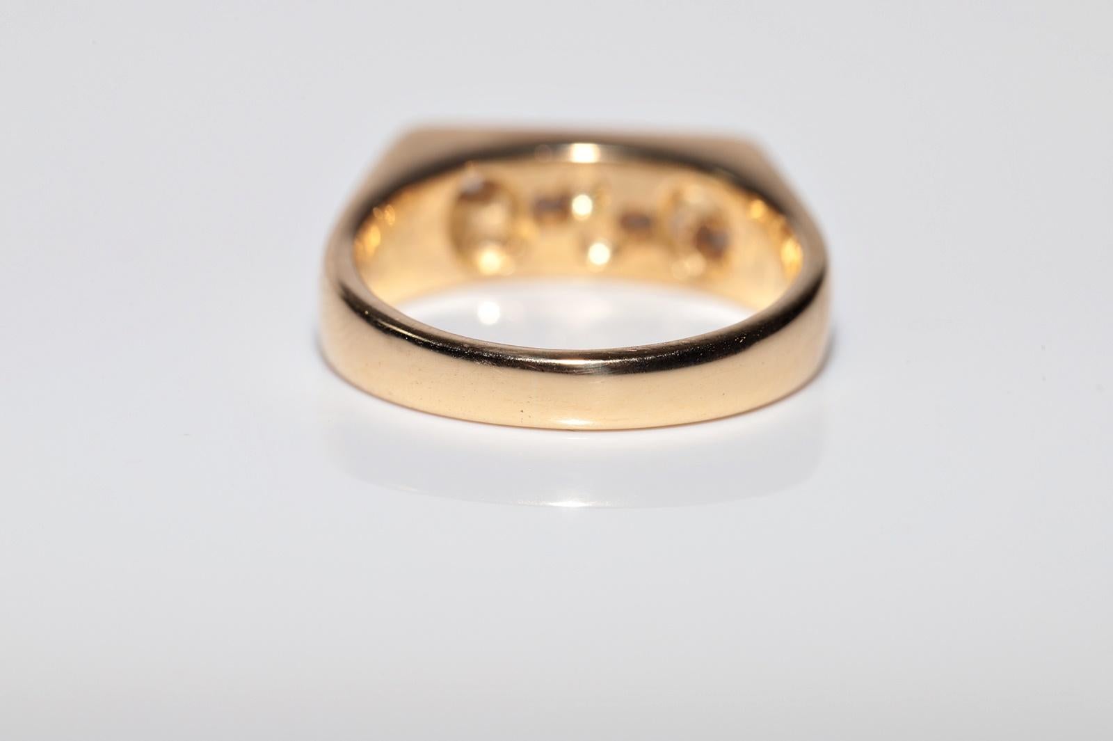 Anello a fascia decorato con diamanti naturali in oro 18 carati, CIRCA GLI ANNI 80 in vendita 8