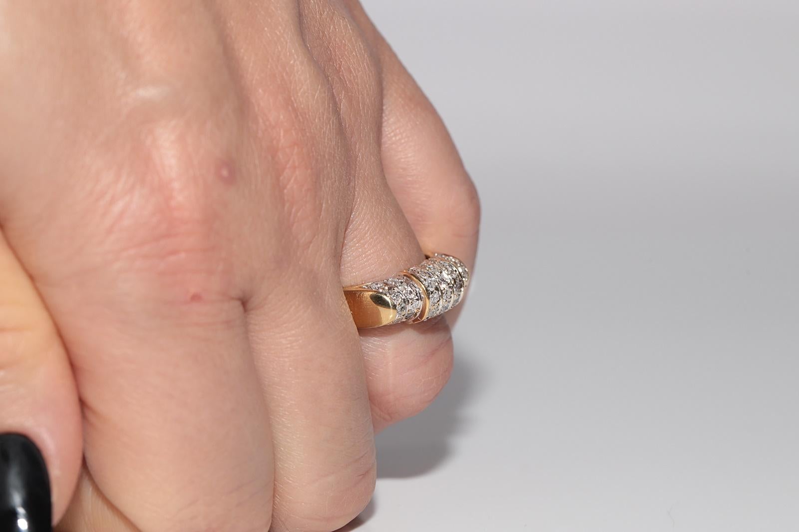 Anello a fascia decorato con diamanti naturali in oro 18 carati, CIRCA GLI ANNI 80 in vendita 8
