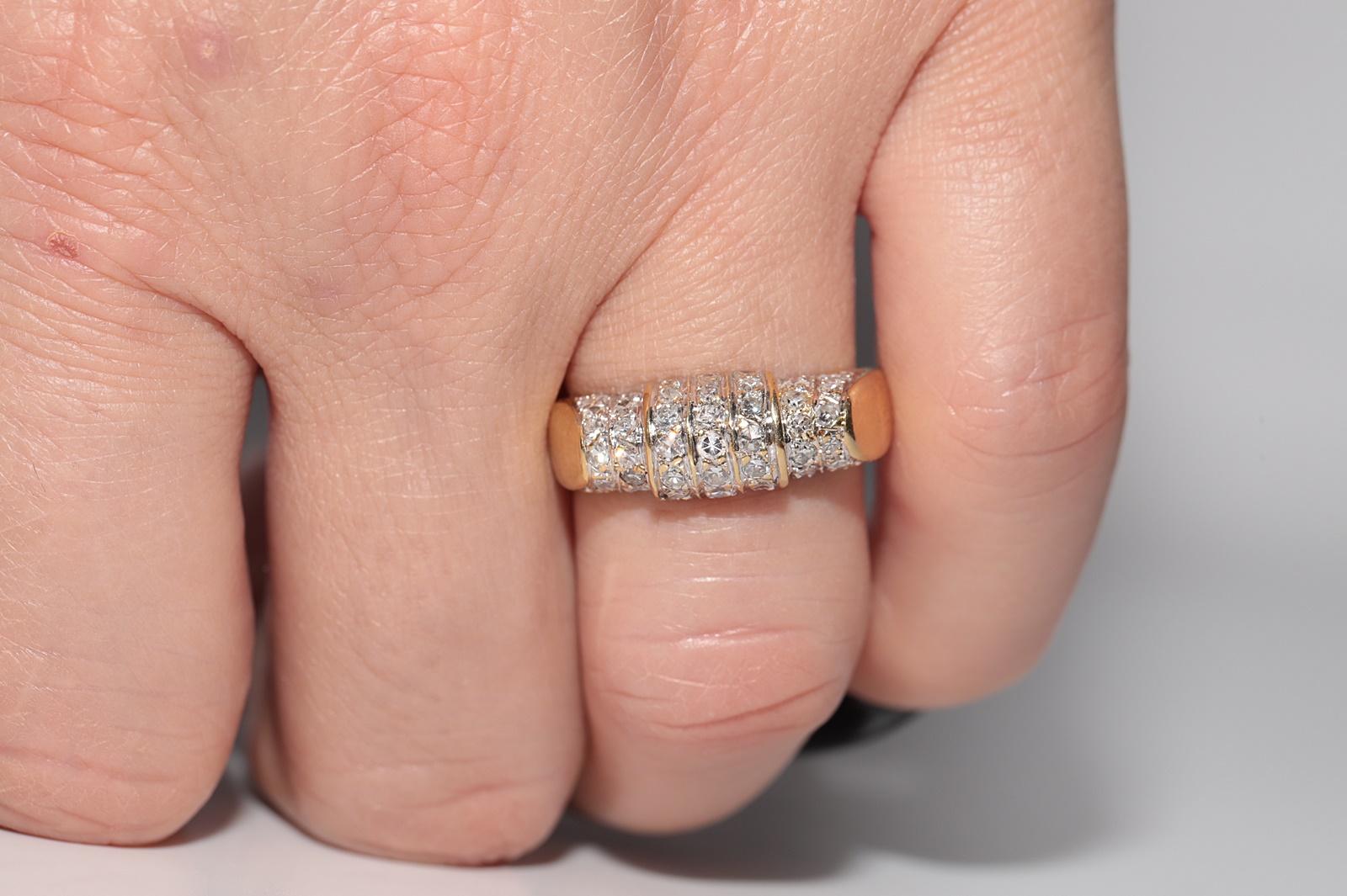Anello a fascia decorato con diamanti naturali in oro 18 carati, CIRCA GLI ANNI 80 in vendita 9