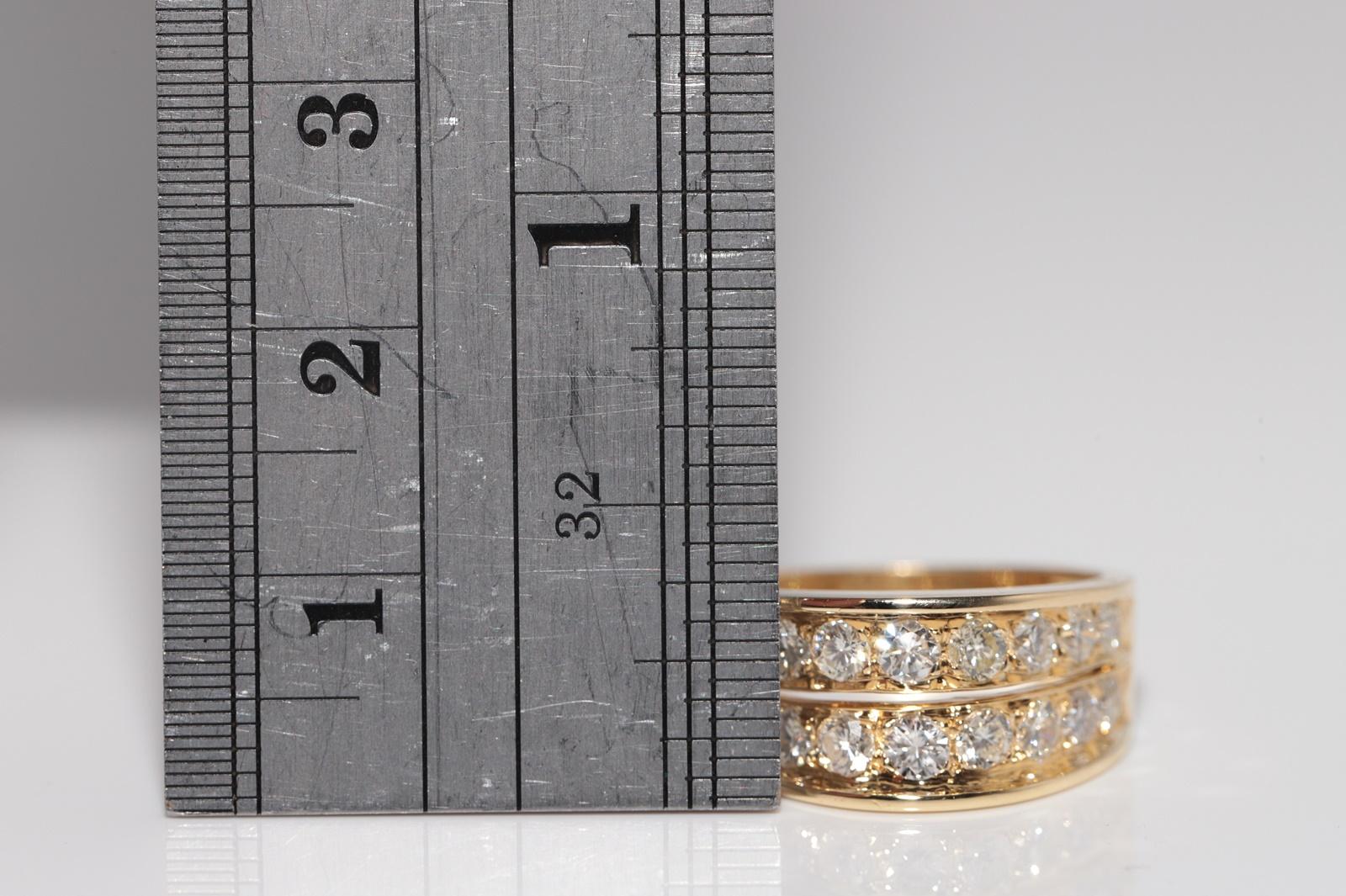 Anello a fascia decorato con diamanti naturali in oro 18 carati, CIRCA GLI ANNI 80 in vendita 9