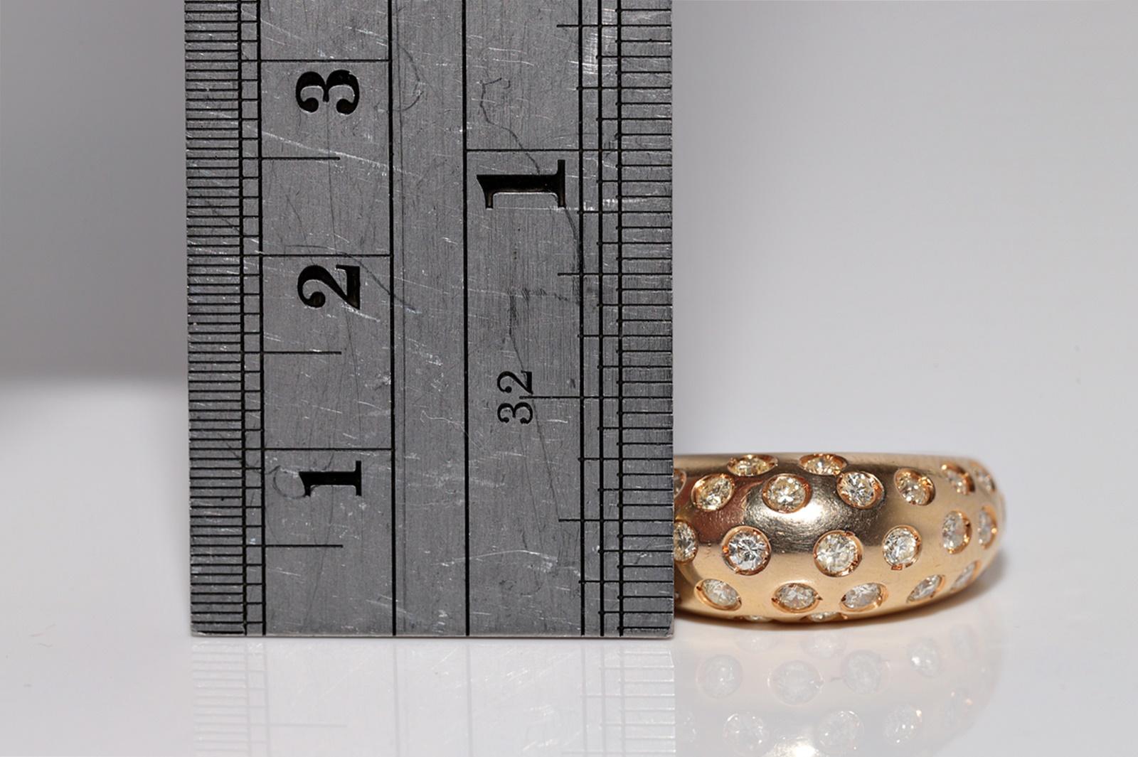 Anello a fascia decorato con diamanti naturali in oro 18 carati, CIRCA GLI ANNI 80 in vendita 9