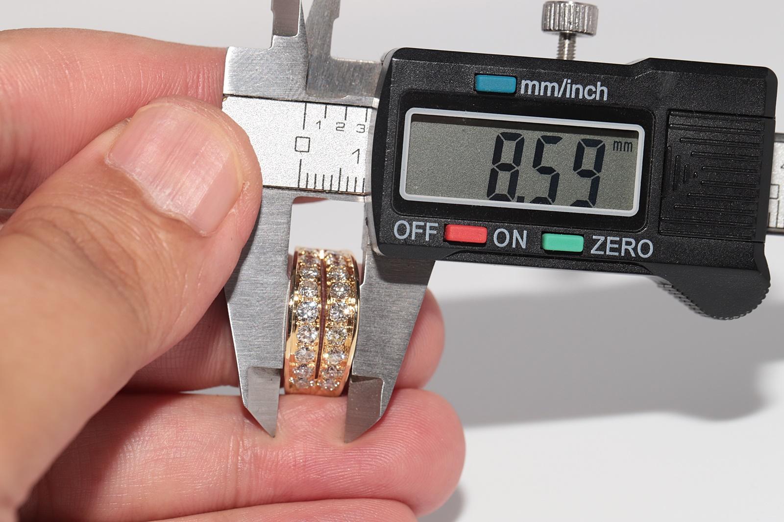 Anello a fascia decorato con diamanti naturali in oro 18 carati, CIRCA GLI ANNI 80 in vendita 10