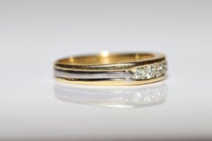 Anello a fascia decorato con diamanti naturali in oro 18 carati, CIRCA GLI ANNI 80