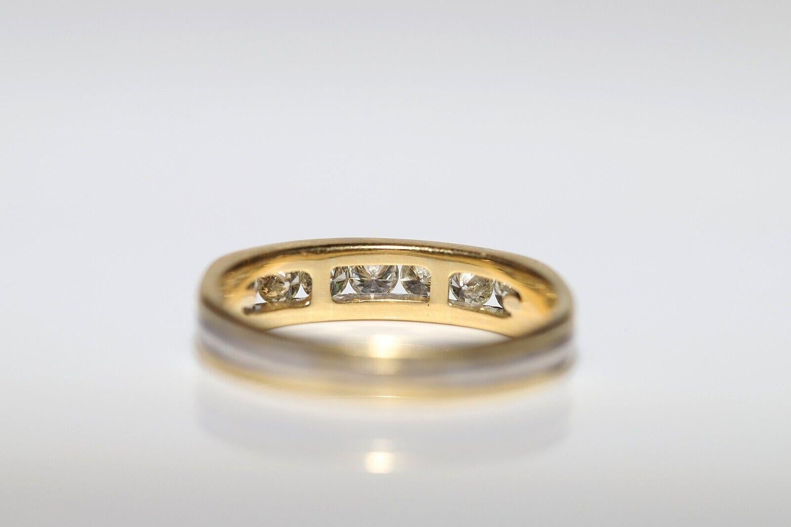 Rétro Anello a fascia decorato con diamanti naturali in oro 18 carati, CIRCA GLI ANNI 80 in vendita