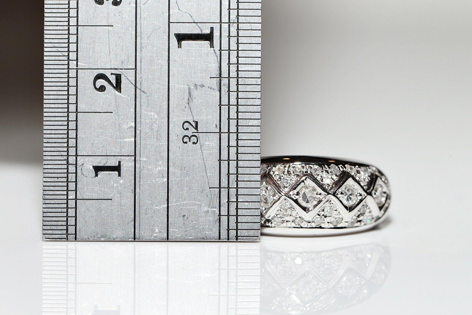 Rétro Anello a fascia decorato con diamanti naturali in oro 18 carati, CIRCA GLI ANNI 80 in vendita