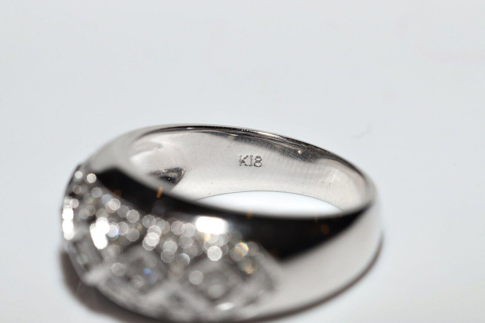 Taglio singolo Anello a fascia decorato con diamanti naturali in oro 18 carati, CIRCA GLI ANNI 80 in vendita