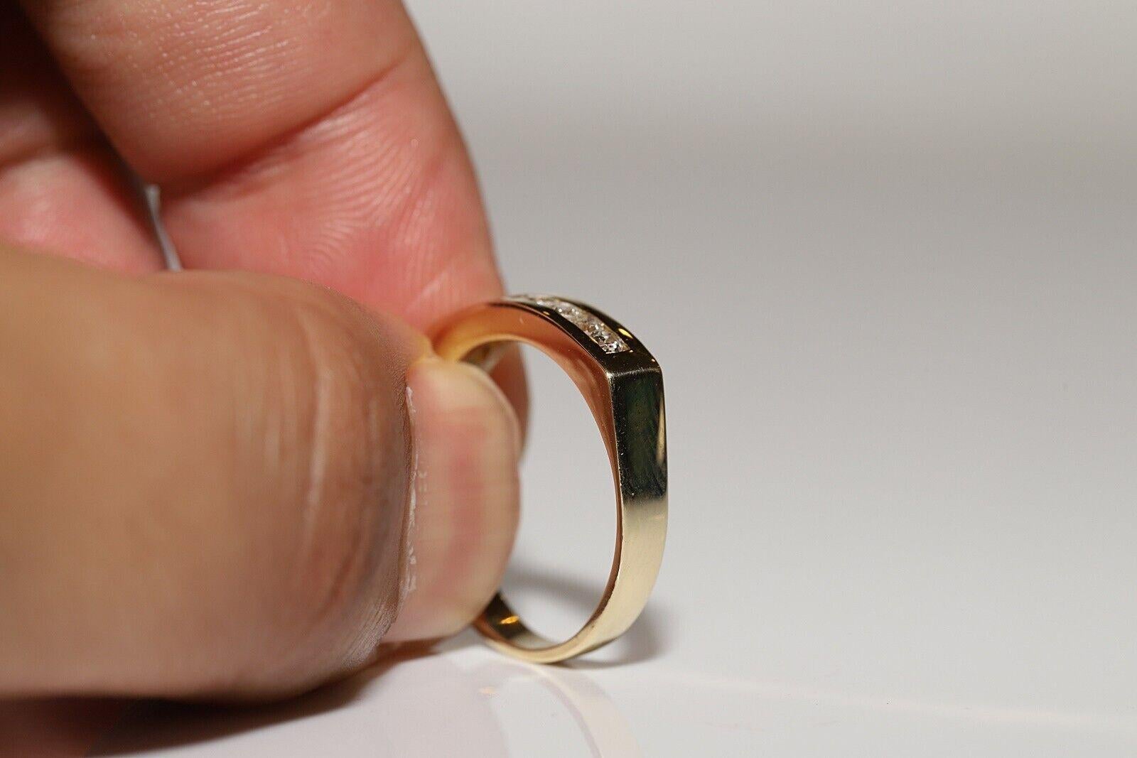 Taglio brillante Anello a fascia decorato con diamanti naturali in oro 18 carati, CIRCA GLI ANNI 80 in vendita