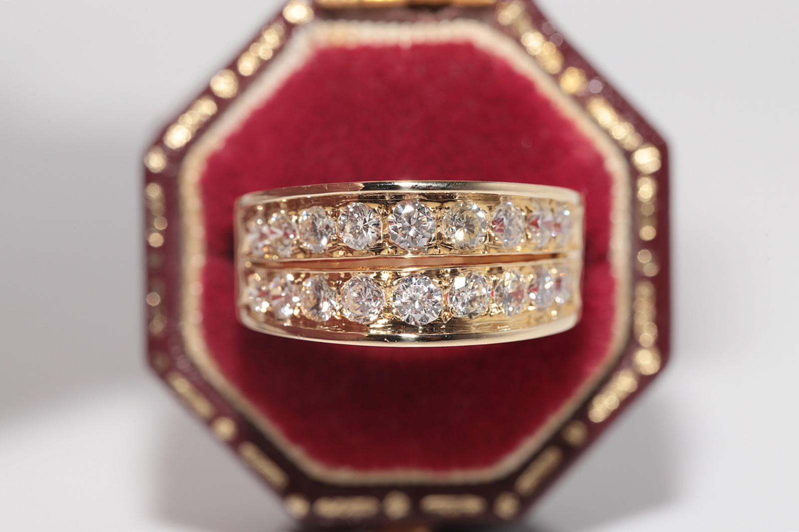 Donna Anello a fascia decorato con diamanti naturali in oro 18 carati, CIRCA GLI ANNI 80 in vendita