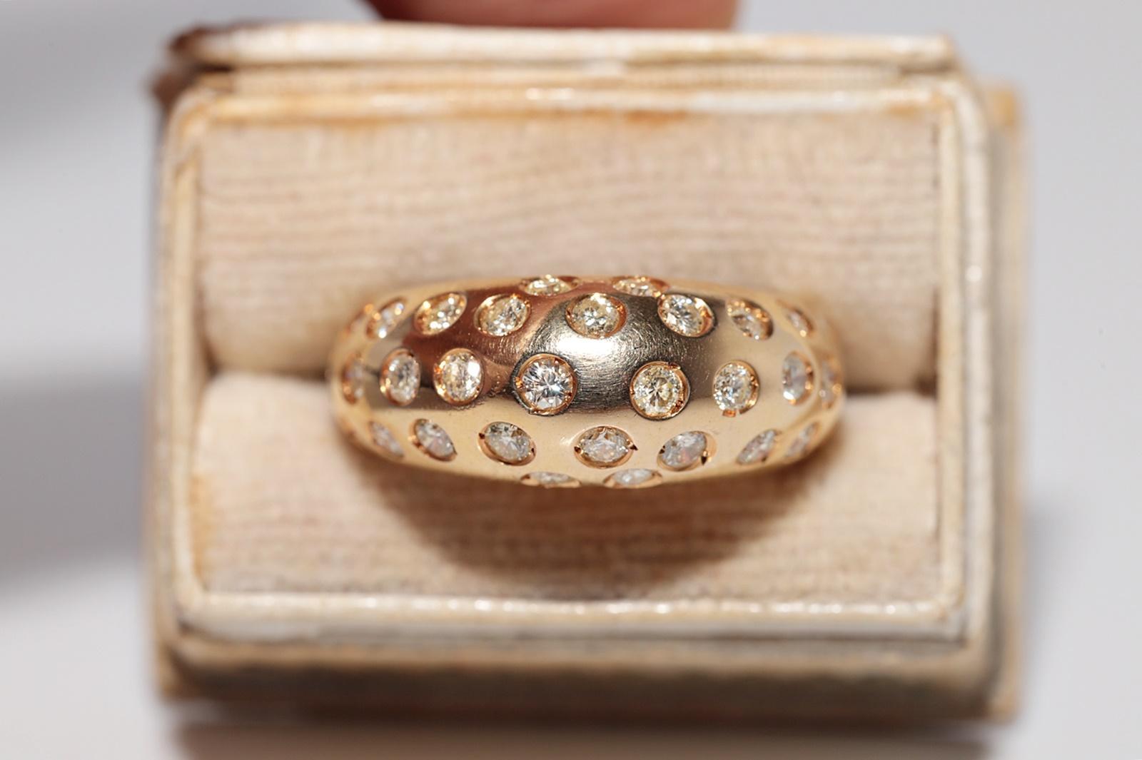 Donna Anello a fascia decorato con diamanti naturali in oro 18 carati, CIRCA GLI ANNI 80 in vendita