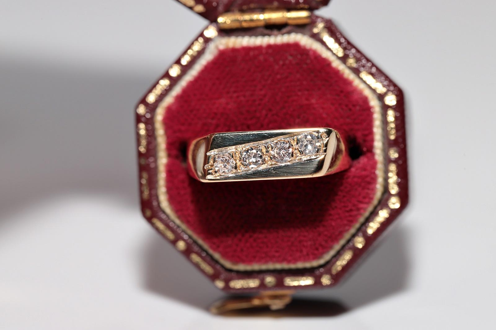 Donna Anello a fascia decorato con diamanti naturali in oro 18 carati, CIRCA GLI ANNI 80 in vendita