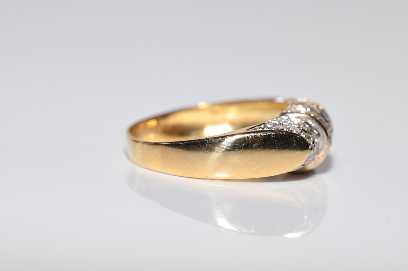 Donna Anello a fascia decorato con diamanti naturali in oro 18 carati, CIRCA GLI ANNI 80 in vendita