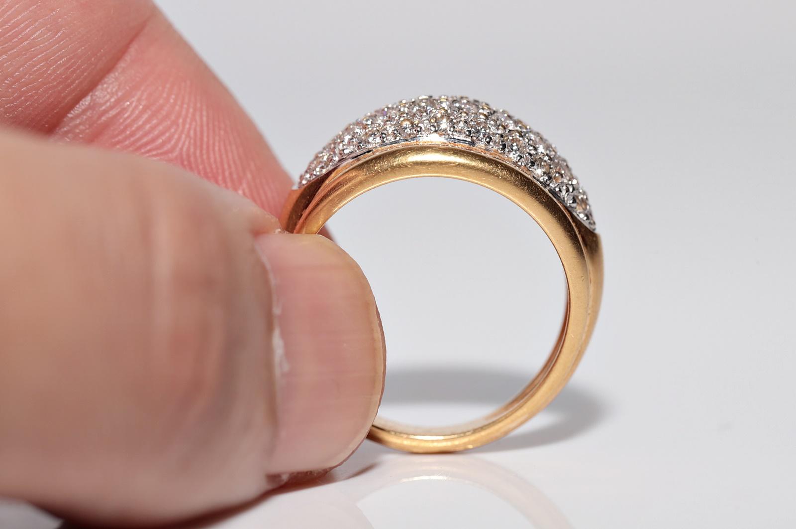 Donna Anello a fascia decorato con diamanti naturali in oro 18 carati, CIRCA GLI ANNI 80 in vendita