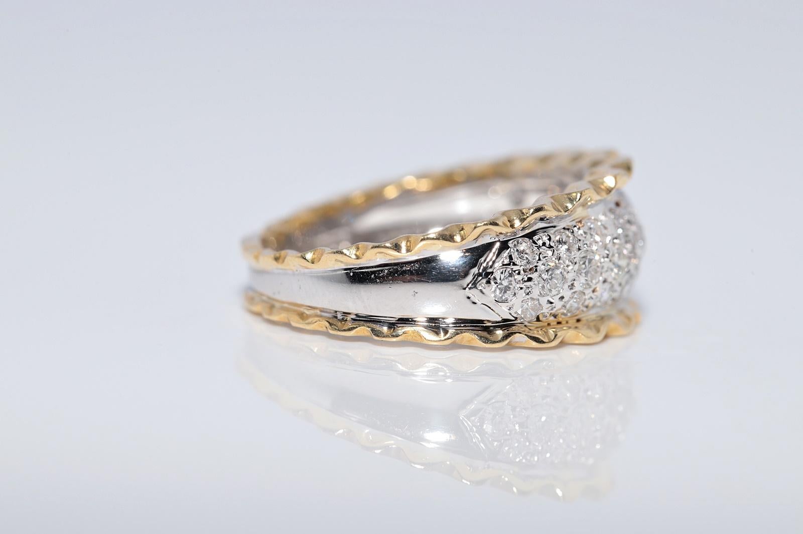 Donna Anello a fascia decorato con diamanti naturali in oro 18 carati, CIRCA GLI ANNI 80 in vendita