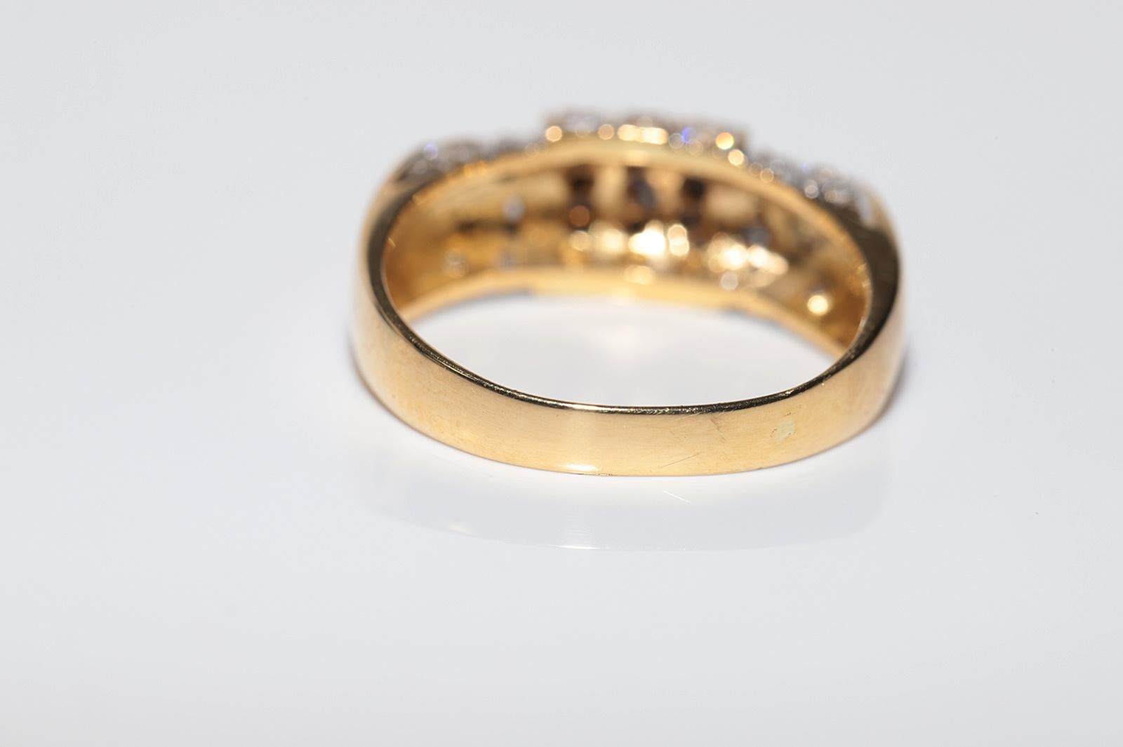 Anello a fascia decorato con diamanti naturali in oro 18 carati, CIRCA GLI ANNI 80 in vendita 2