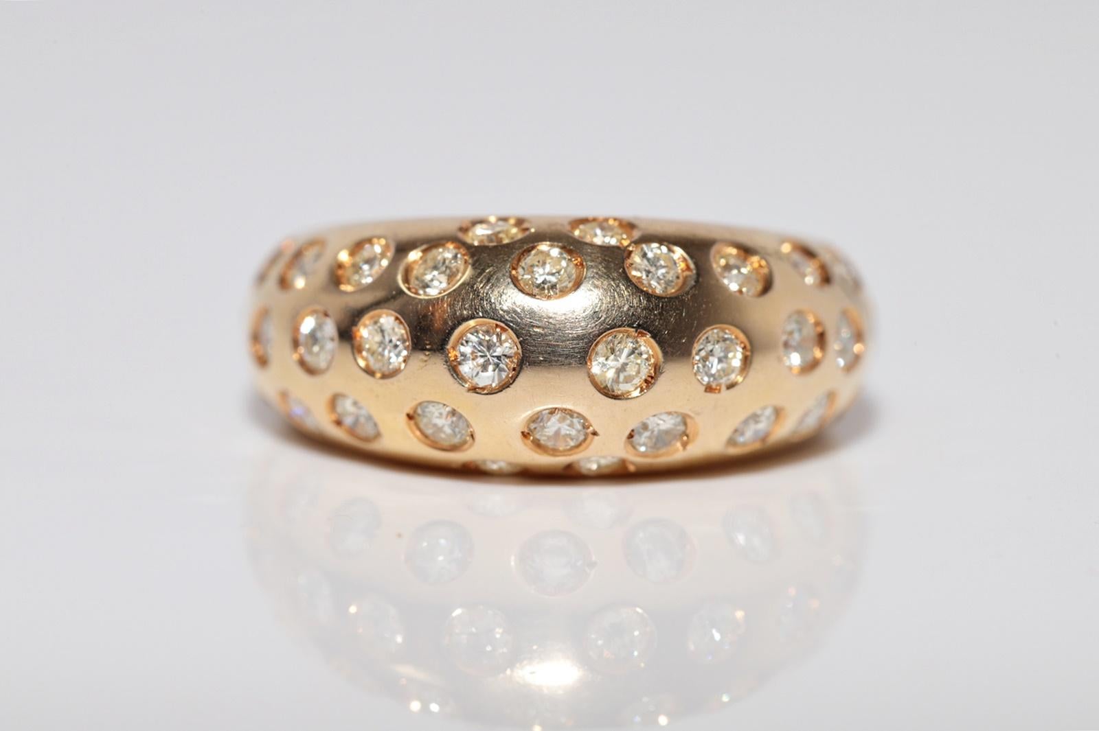 Anello a fascia decorato con diamanti naturali in oro 18 carati, CIRCA GLI ANNI 80 in vendita 2