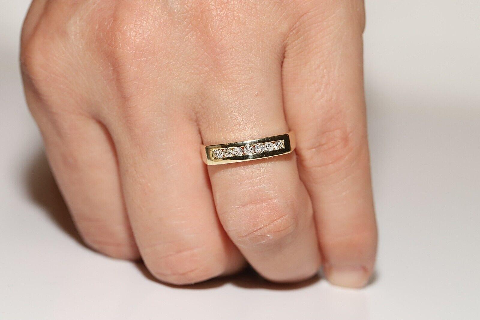 Anello a fascia decorato con diamanti naturali in oro 18 carati, CIRCA GLI ANNI 80 in vendita 2