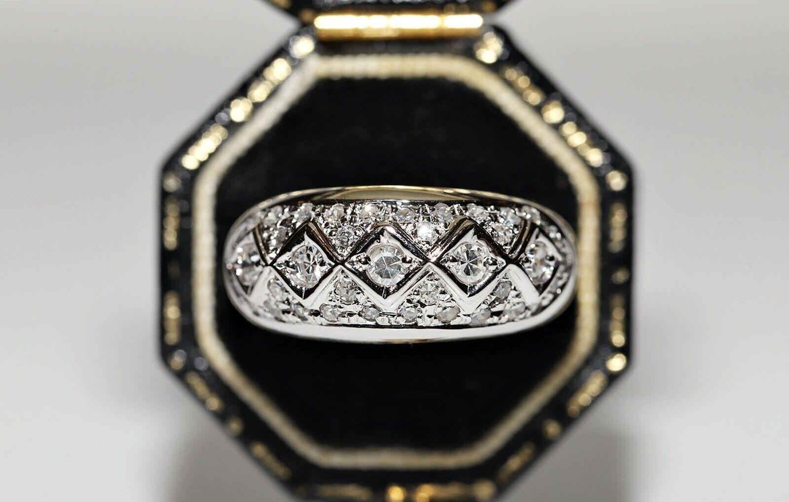 Anello a fascia decorato con diamanti naturali in oro 18 carati, CIRCA GLI ANNI 80 in vendita 3