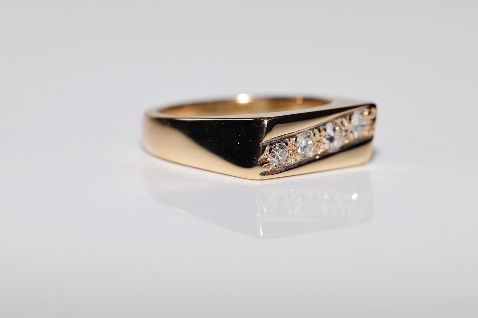 Anello a fascia decorato con diamanti naturali in oro 18 carati, CIRCA GLI ANNI 80 in vendita 3