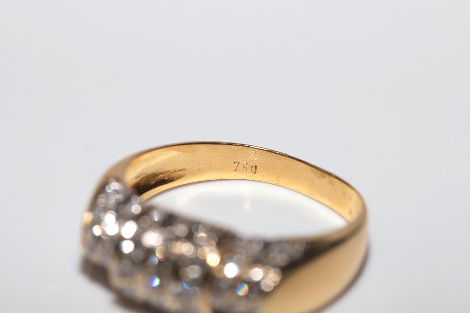 Anello a fascia decorato con diamanti naturali in oro 18 carati, CIRCA GLI ANNI 80 in vendita 3