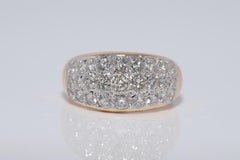 Anello a fascia decorato con diamanti naturali in oro 18 carati, CIRCA GLI ANNI 80