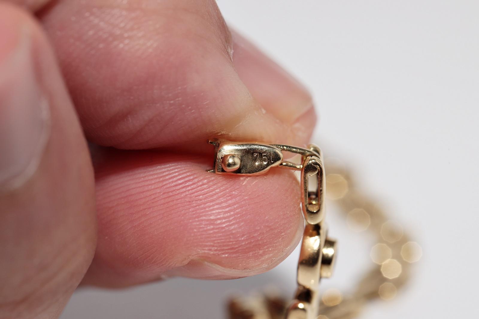 Bracciale decorato con diamanti naturali in oro 18k CIRCA 1980 in vendita 7