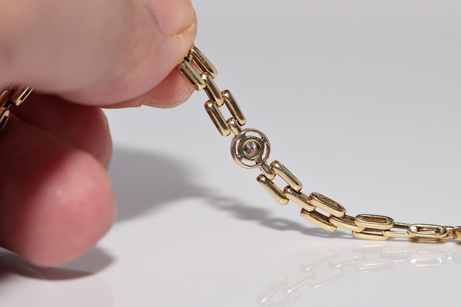 Bracciale decorato con diamanti naturali in oro 18k CIRCA 1980 in vendita 9