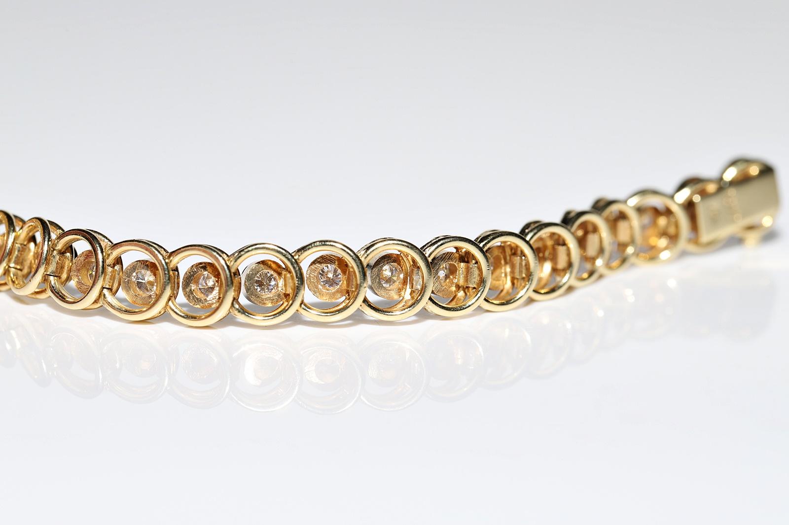 Bracciale decorato con diamanti naturali in oro 18k CIRCA 1980 in vendita 12