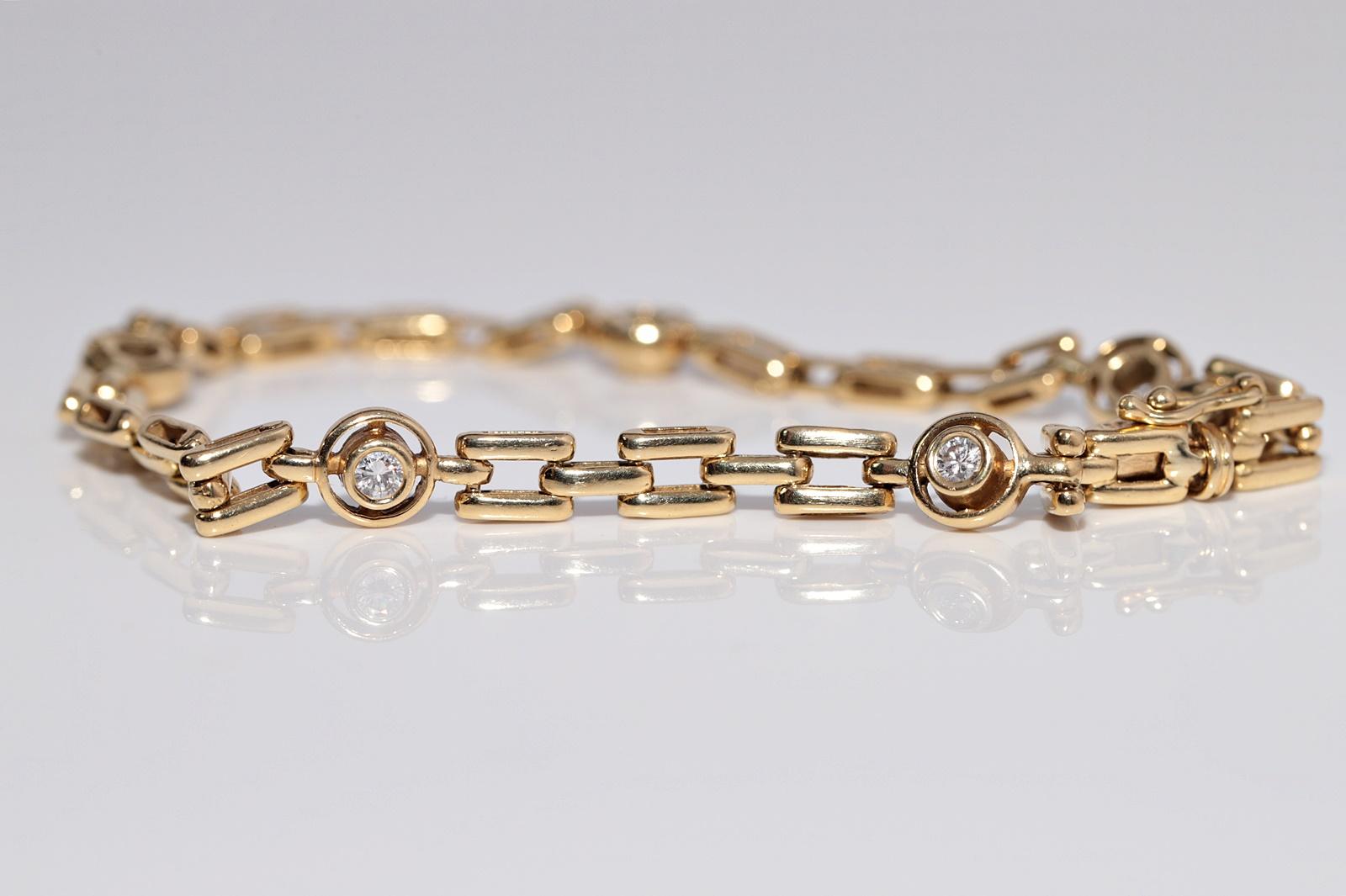 Donna Bracciale decorato con diamanti naturali in oro 18k CIRCA 1980 in vendita