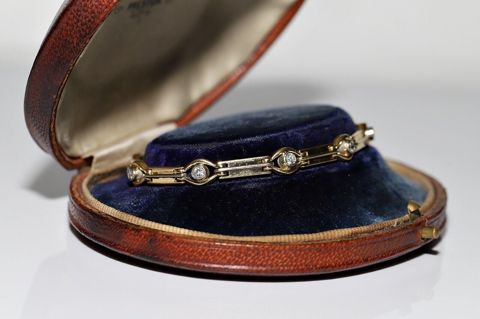Donna Bracciale decorato con diamanti naturali in oro 18k CIRCA 1980 in vendita