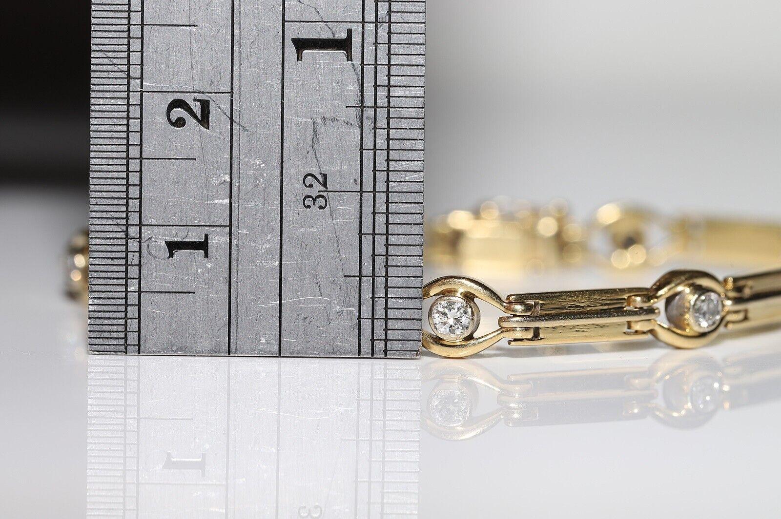 Bracciale decorato con diamanti naturali in oro 18k CIRCA 1980 in vendita 2