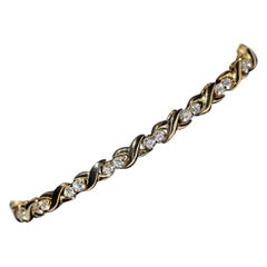 Vintage Circa 1980 Bracelet en or 18k orné de diamants naturels