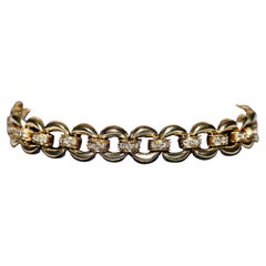 Pulsera Vintage Circa 1980s Oro 18k Decorada con Diamantes Naturales