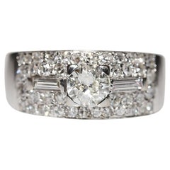 Vintage Circa 1980 Or 18k Bague à grappe décorée de diamants naturels