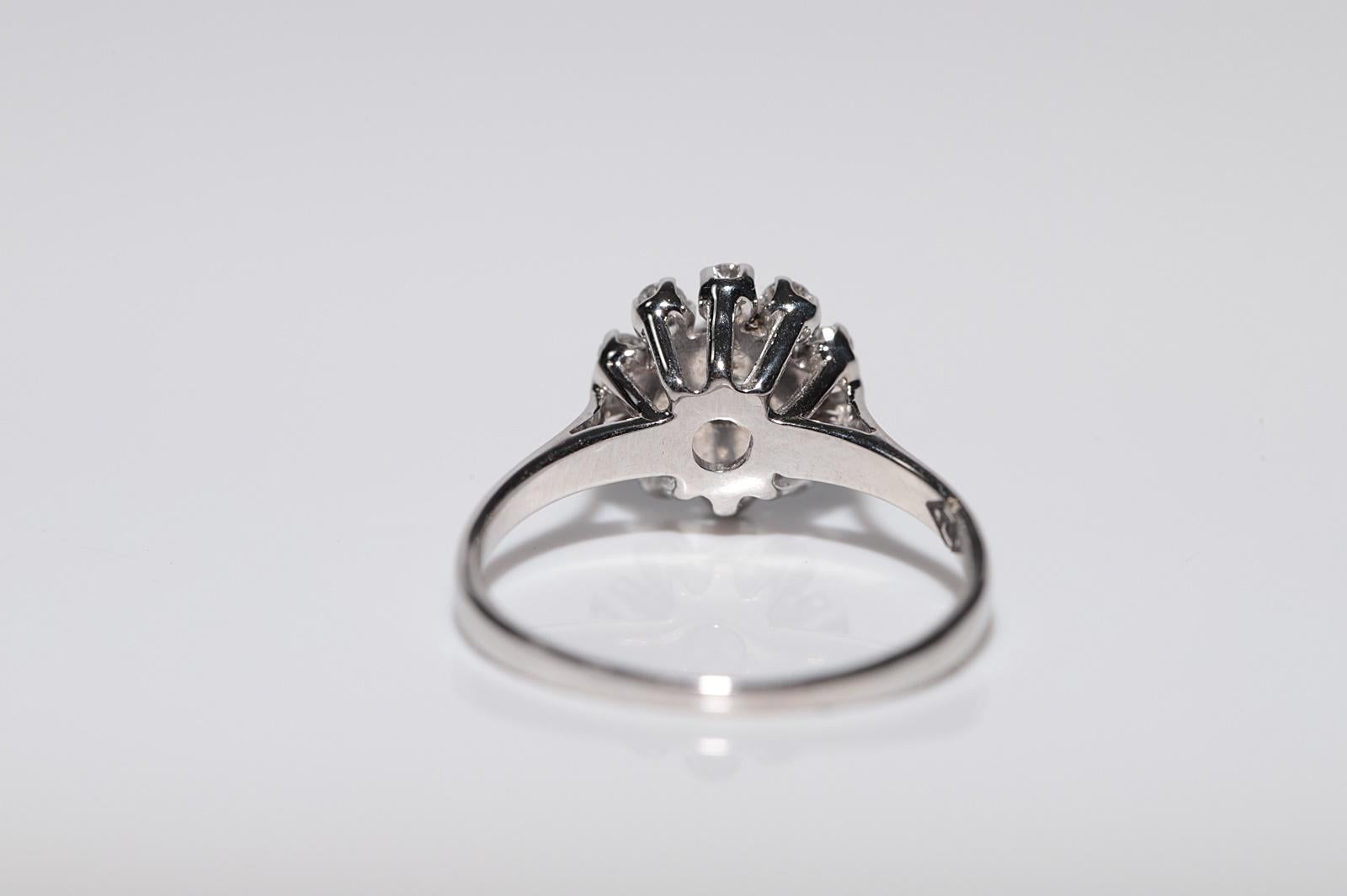 Vintage Circa 1980s 18k Gold Natural Diamond Decorated Cocktail Ring For Sale 6