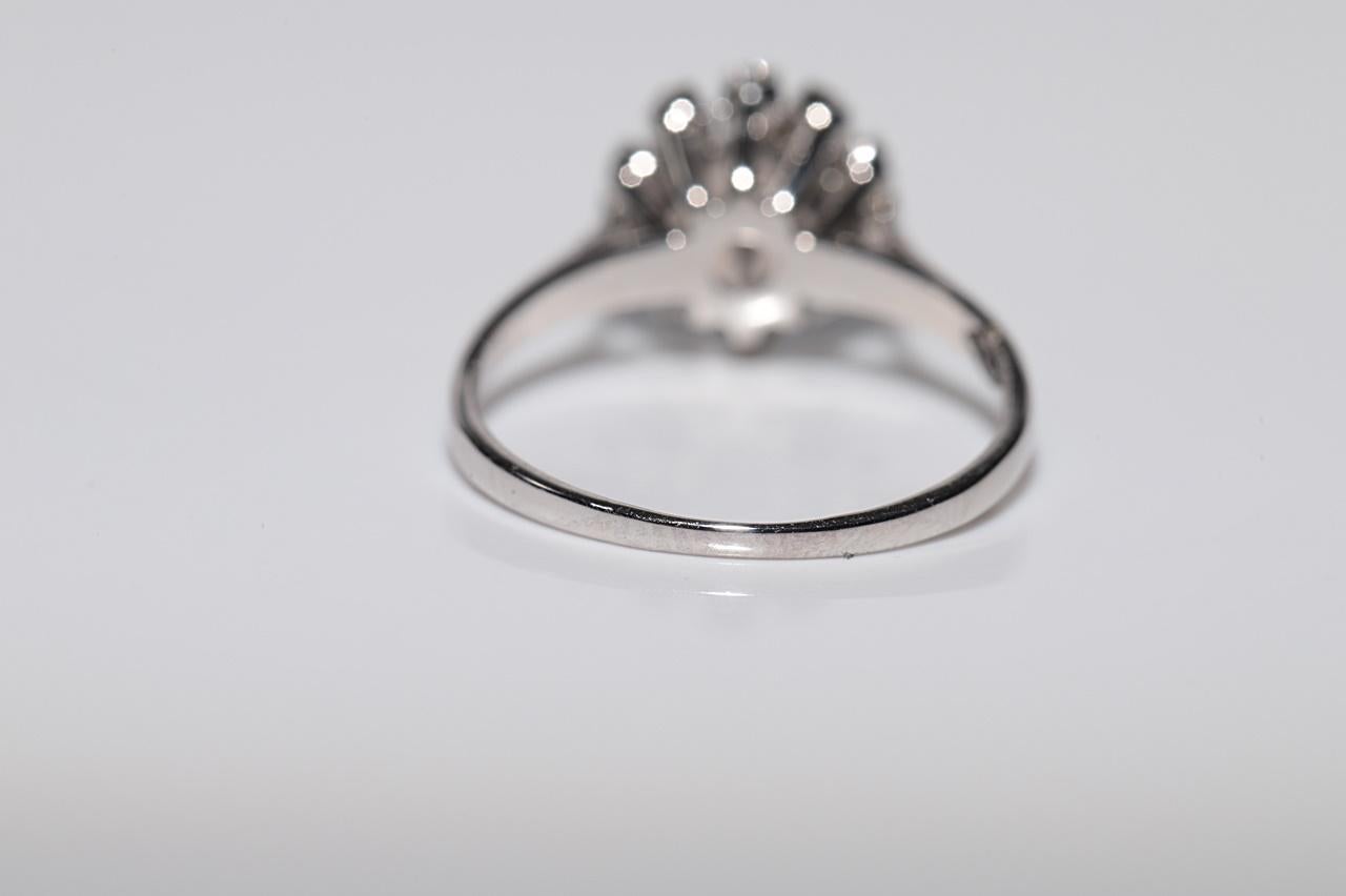 Vintage Circa 1980s 18k Gold Natural Diamond Decorated Cocktail Ring For Sale 7
