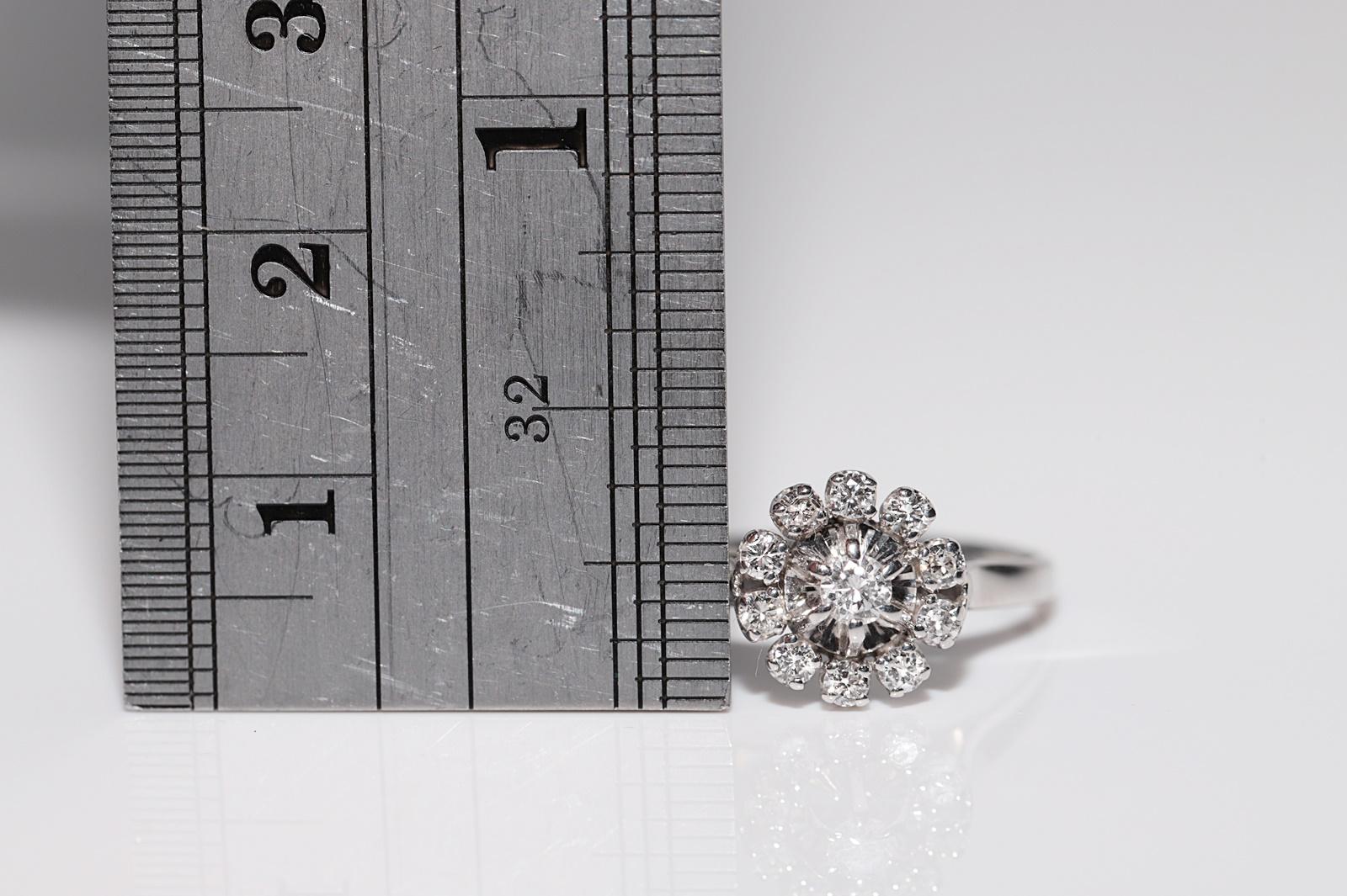 Vintage Circa 1980s 18k Gold Natural Diamond Decorated Cocktail Ring For Sale 9