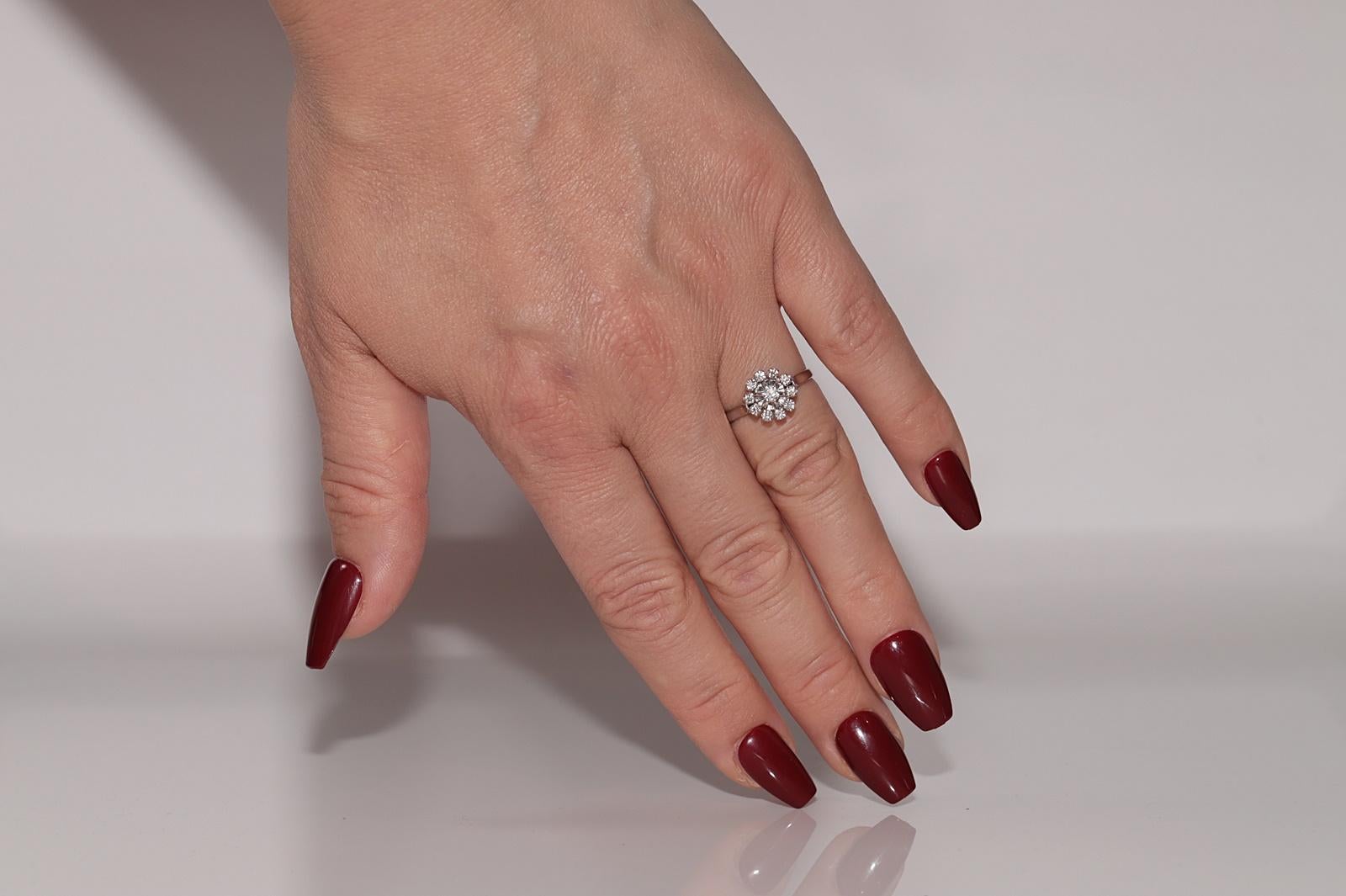Retro Vintage Circa 1980s 18k Gold Natural Diamond Decorated Cocktail Ring For Sale