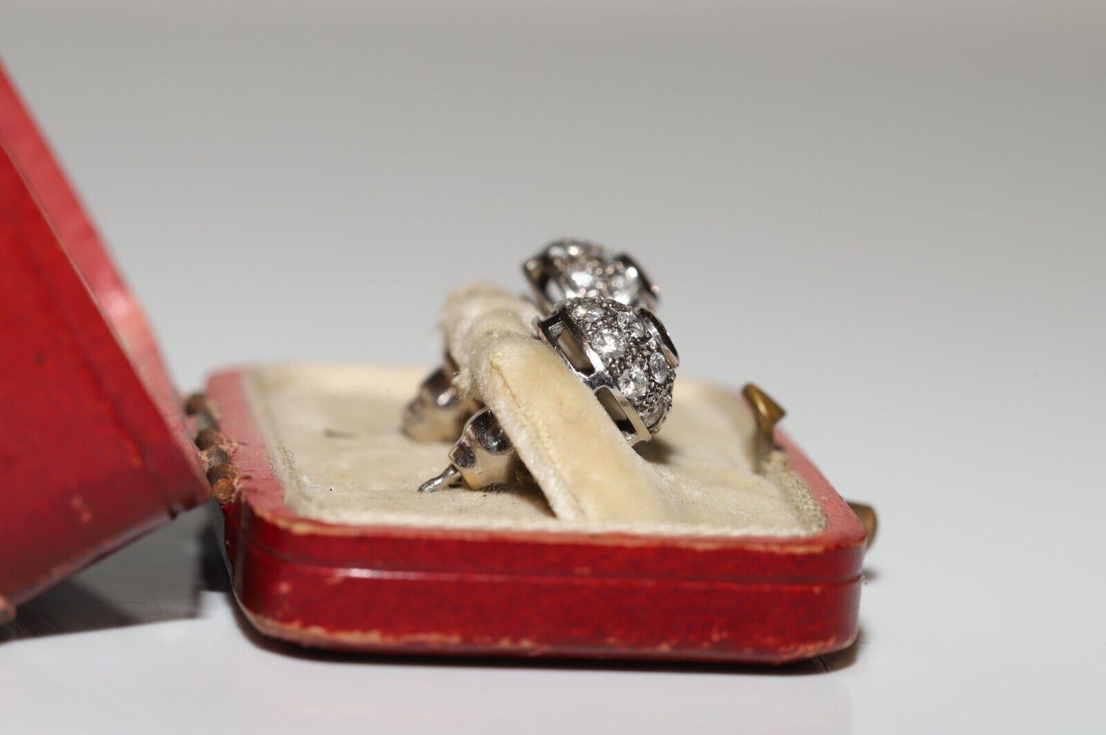 Vintage Circa 1980er Jahre 18k Gold Natürlicher Diamant-Ohrring mit Dekoration im Angebot 5