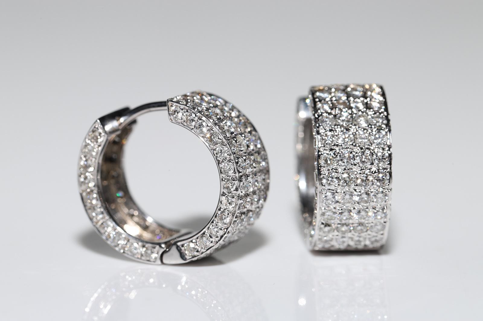 Vintage Circa 1980er Jahre 18k Gold Natürlicher Diamant-Ohrring mit Dekoration im Angebot 6