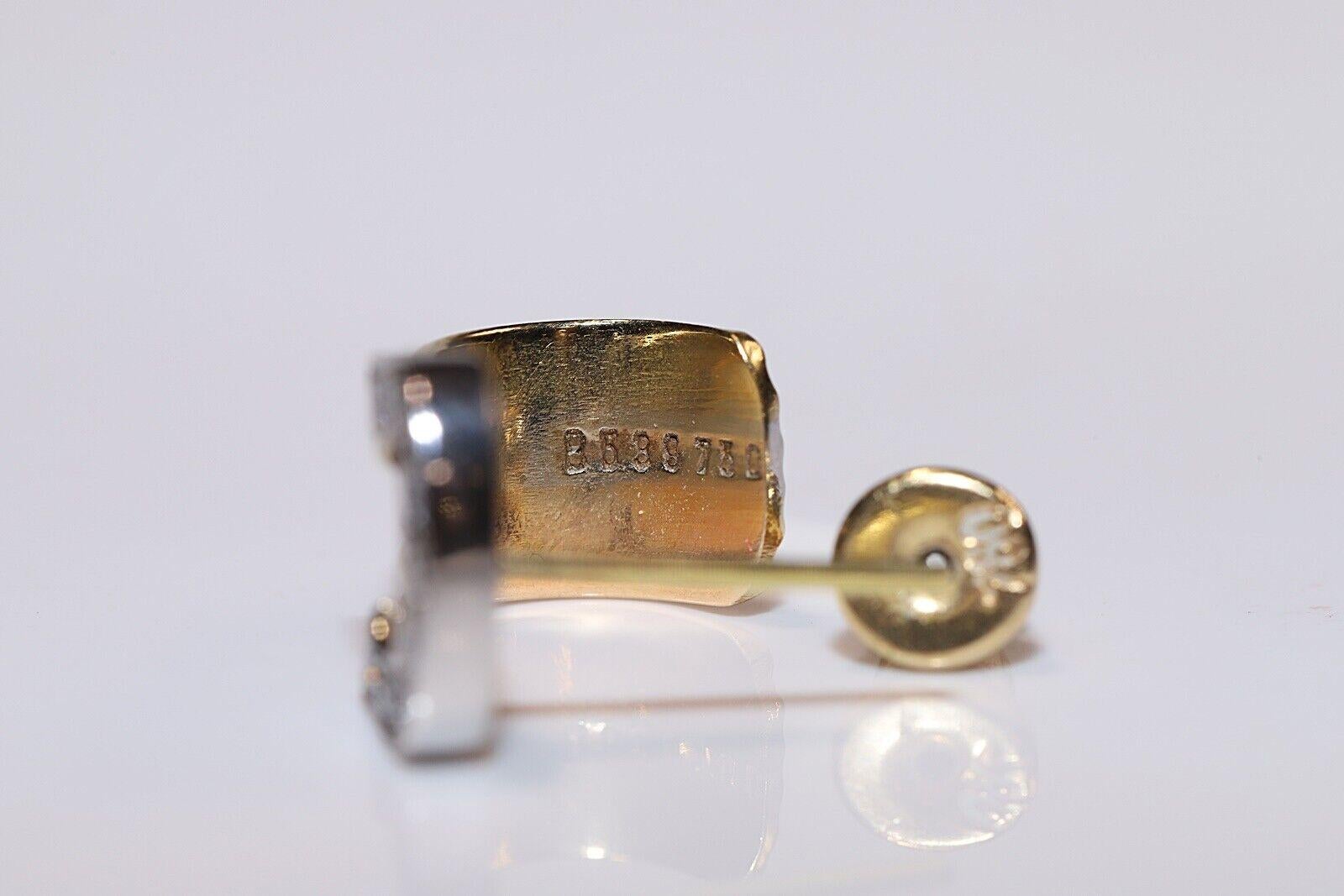 Vintage Circa 1980er Jahre 18k Gold Natürlicher Diamant-Ohrring mit Dekoration im Angebot 1