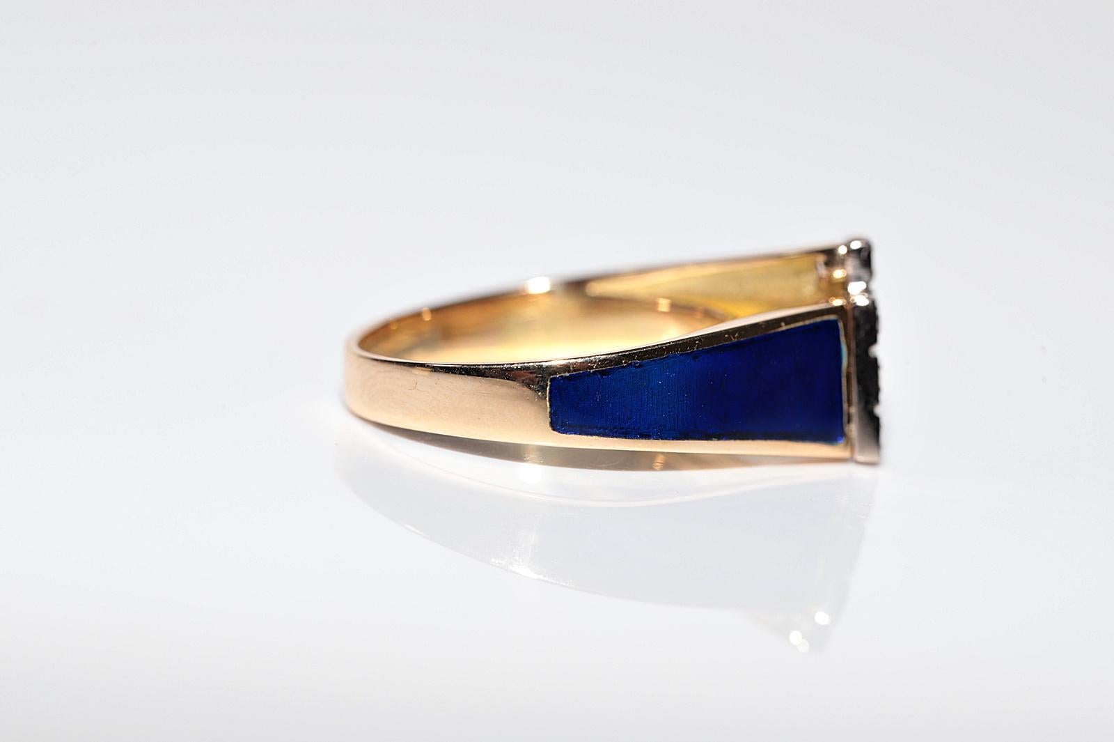 De las mujeres Anillo Vintage Circa 1980s Oro 18k Decorado con Diamantes Naturales y Esmalte en venta