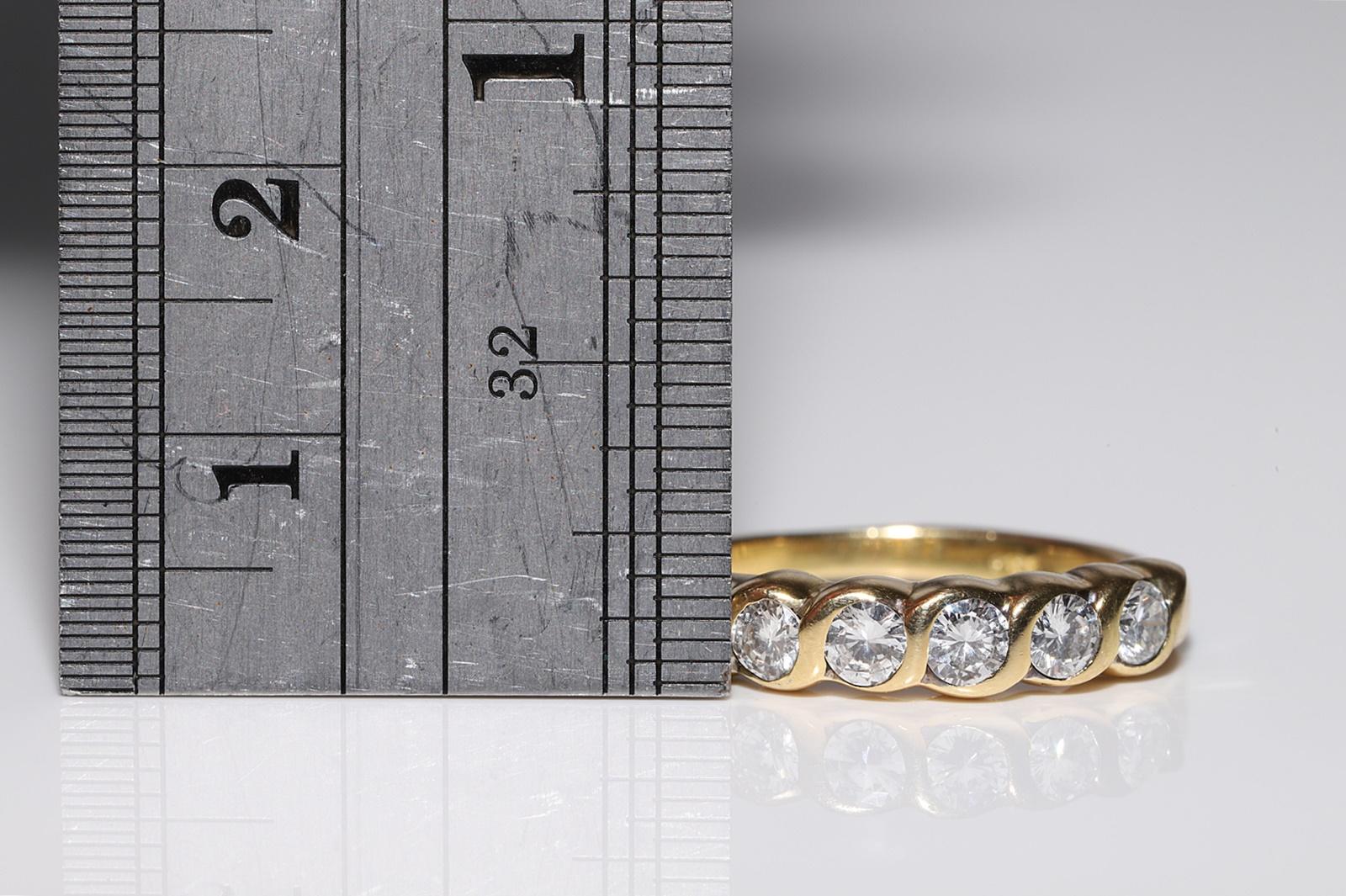 Verlobungsring, Vintage, ca. 1980er Jahre, 18 Karat Gold, natürlicher Diamant, dekoriert im Angebot 4