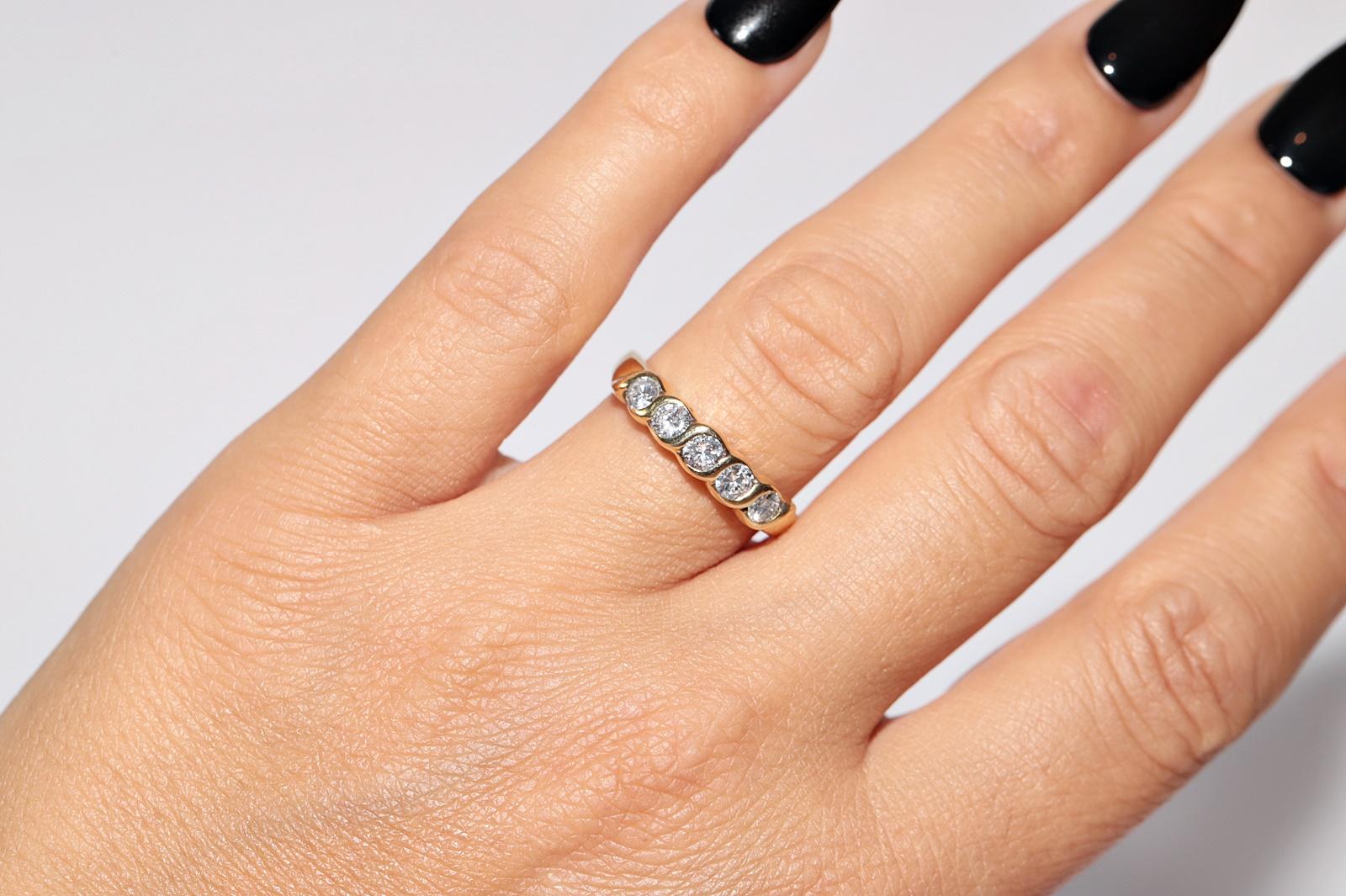 Verlobungsring, Vintage, ca. 1980er Jahre, 18 Karat Gold, natürlicher Diamant, dekoriert im Angebot 7