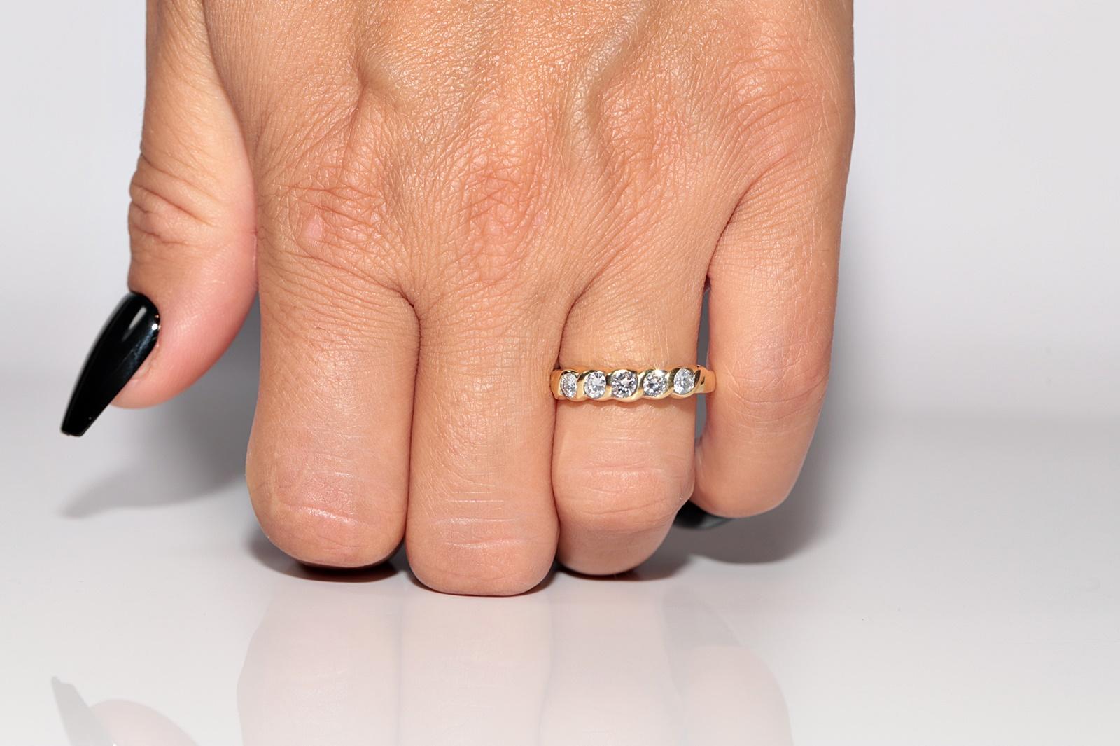 Verlobungsring, Vintage, ca. 1980er Jahre, 18 Karat Gold, natürlicher Diamant, dekoriert im Angebot 8